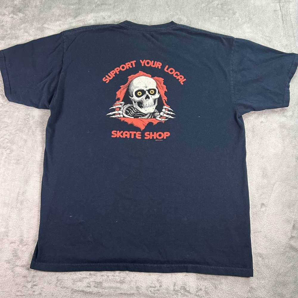 Powell Peralta Support Your Local Skate Shop Ripper T-Shirt Navy Blue XL
